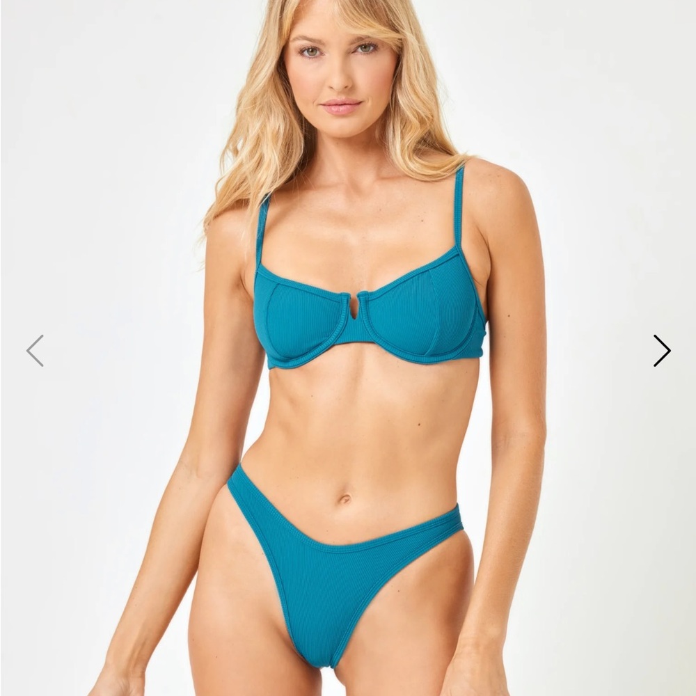 L*Space (SET) Mediterranean Blue Ribbed Bikini